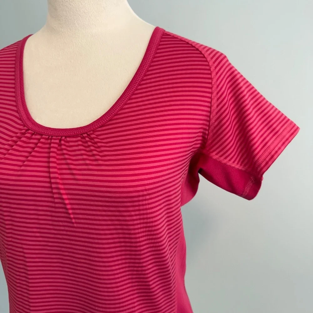 The North‎ Face Women’s striped outdoor hiking camping wicking top Size L - Picture 2 of 8